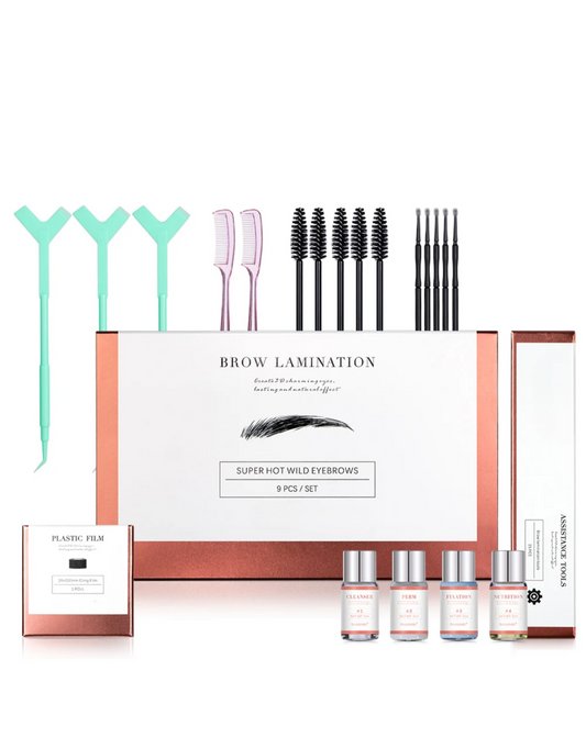Kit rehaussement de sourcils Glowips™ complet avec accessoires pour brow lamination à domicile